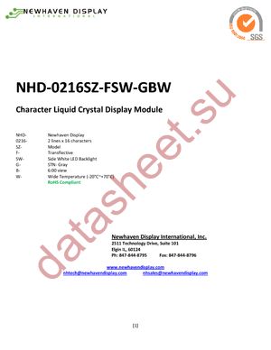 NHD-0216SZ-FSW-GBW datasheet  